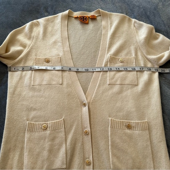 Tory Burch 100% Cashmere Women's Button Up Cream Cardigan Sweater Size M - Picture 13 of 13
